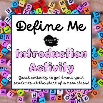 Preview of Define Me: Back to School Intro Activity