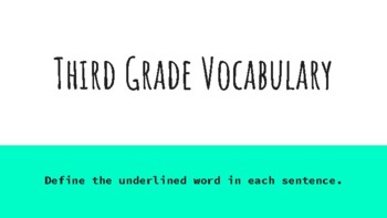 Preview of Define the Underlined Word!
