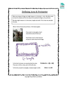 Preview of Defining Area & Perimeter (M4P.E32)