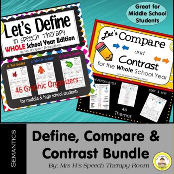 Preview of Defining, Comparing & Contrasting in Middle School Speech Therapy Bundle