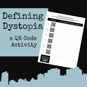 Preview of Defining Dystopia: A QR Code Activity-- with STATIONS OPTION!