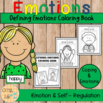 defining emotions coloring book by cota life teachers pay teachers