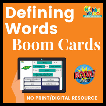 Preview of Defining Vocabulary Words Boom Cards Deck