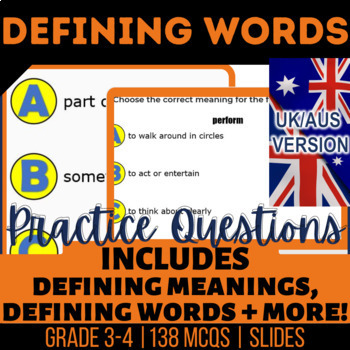 Preview of Defining Words Editable Presentations: Accurately Define Meanings UK/AUS English