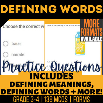 Preview of Defining Words Google Forms | Vocabulary Digital Resources for 3rd and 4th Grade