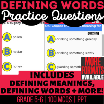 Preview of Defining Words PowerPoints | Vocabulary Practice | 5th-6th Grade