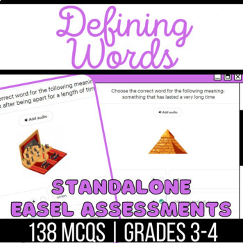 Preview of Defining Words Standalone Easel Activities: Define Word and Meaning