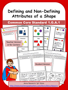 Preview of Defining and Non-Defining Attributes of a Shape