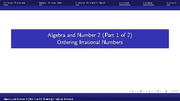 Preview of Defining and Ordering Irrational Numbers (Math 10C AN2 Day 1 of 2)