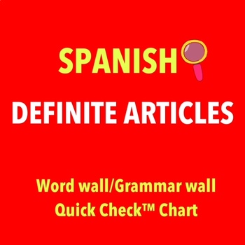 Preview of Definite Articles in Spanish Poster/Word Wall/Grammar Wall