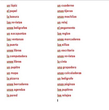 Spanish Definite and Indefinite Article Practice with Classroom Objects