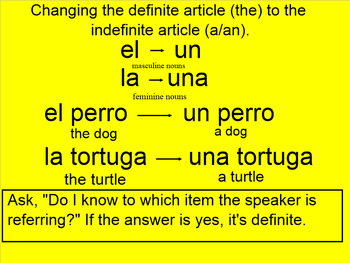 Preview of Definite and Indefinite Articles in Spanish