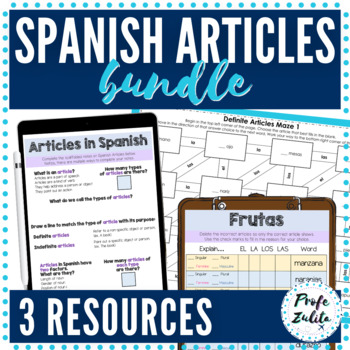 Preview of Definite and Indefinite Articles in Spanish Practice Resource Bundle