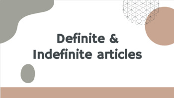 Preview of Definite and indefinite articles (Español)