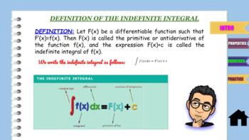 Preview of Definition and properties of indefinite integral for online teaching