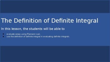 Preview of Definition of Definite Integral