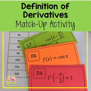 Preview of Calculus Definition of Derivatives Match Up Activity (Unit 2)