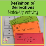 Calculus Definition of Derivatives Match Up Activity (Unit 2)