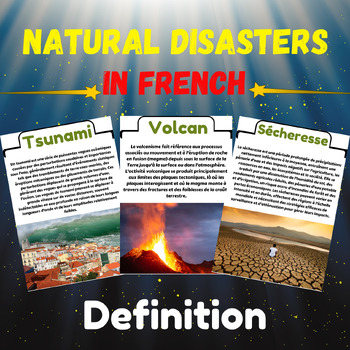 Preview of Definition of Natural Disasters in French With Real Pictures (Earth's Fury)