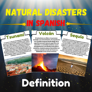 Preview of Definition of Natural Disasters in Spanish With Real Pictures (Earth's Fury)