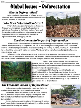 Preview of Deforestation - Global Issues