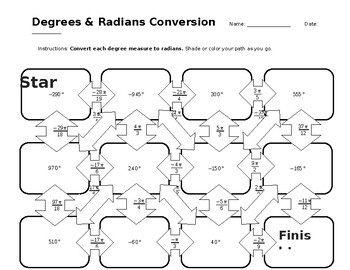 Preview of Degree and Radian Conversion