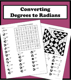 Converting Degrees to Radians Color Worksheet