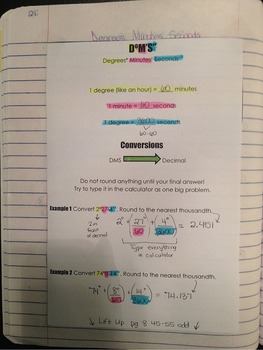 Preview of Trig Interactive Notebook Degrees Minutes Seconds