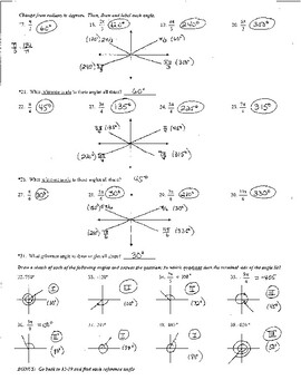 unit 12 trigonometry homework 4 the unit circle