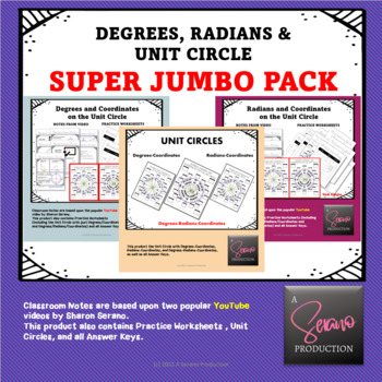Preview of Degrees and Radians on the Unit Circle - SUPER JUMBO PACK