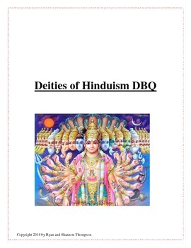 Preview of Deities of Hinduism DBQ - Common Core