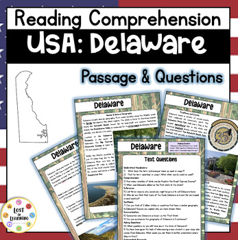 Preview of Delaware || US States || Information Text Close Reading Comprehension