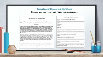 Preview of Delian League Reading and Questions- Tiered for all student types