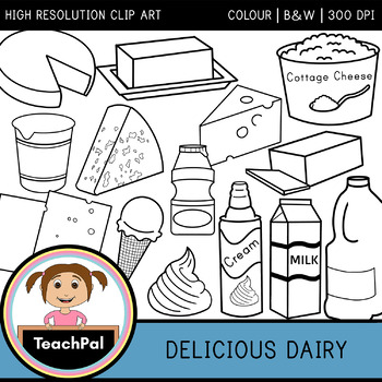 Delicious Dairy Clip Art - Food Groups by Teachpal | TpT
