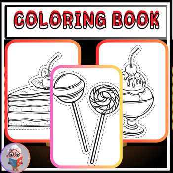 Preview of Delicious desserts and ice creams coloring book