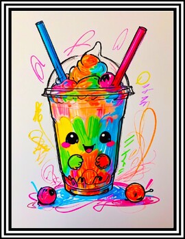 Preview of Delightful Boba Tea Coloring Pages for All Ages | Printable Fun!