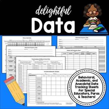 Preview of Data Collection Sheets for Special Education Teachers, Paraprofessionals, Etc.