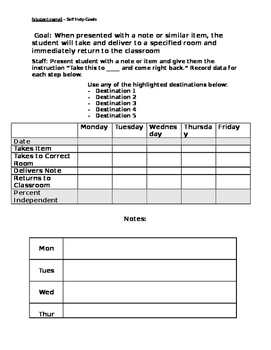 Deliver Note - Functional Skill - ABA - Data Sheet by Primarily Autism