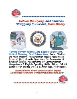 Preview of Deliver the Dying and Families Struggling to Survive, from Misery: ESL Message