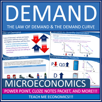 Preview of Demand Economic Powerpoint Worksheet Webquest Economics + Interactive Notebook