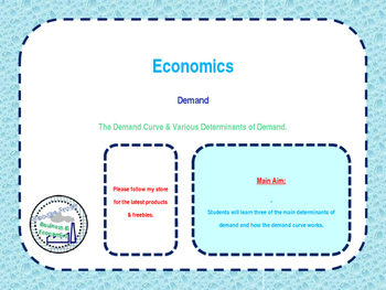 Preview of Demand - Economics - Microeconomics - PPT, Demand Curve Worksheet & Quiz