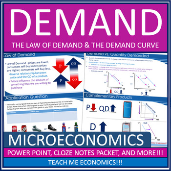 Preview of Demand Law of Demand Curve Economic Powerpoint Economics + Interactive Notebook