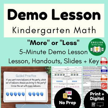 Preview of Demo Lesson Kindergarten