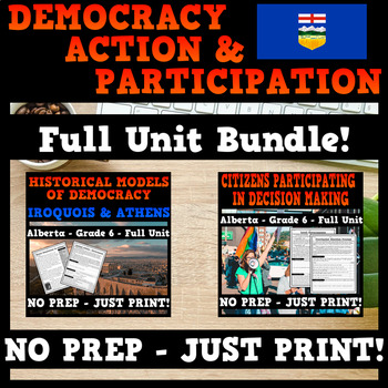 Preview of Democracy: Action and Participation - Alberta Grade 6 Social Studies Bundle