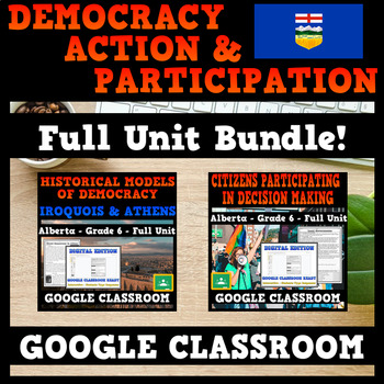 Preview of Democracy - Alberta Grade 6 Social Studies Bundle - GOOGLE CLASSROOM