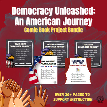 Preview of Democracy & America Comic Book Project Bundle: Grades 6-12