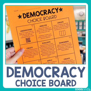 Preview of Democracy Choice Board - Editable Extension Activities