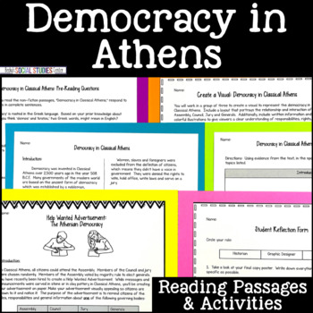 Preview of Democracy in Ancient Athens, Greece - Reading Passages & Activities