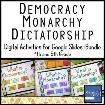 Preview of Democracy, Monarchy, Dictatorship - Bundle of Activities for Google Slides™