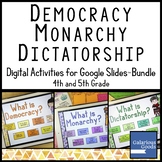 Democracy, Monarchy, Dictatorship - Bundle of Activities f